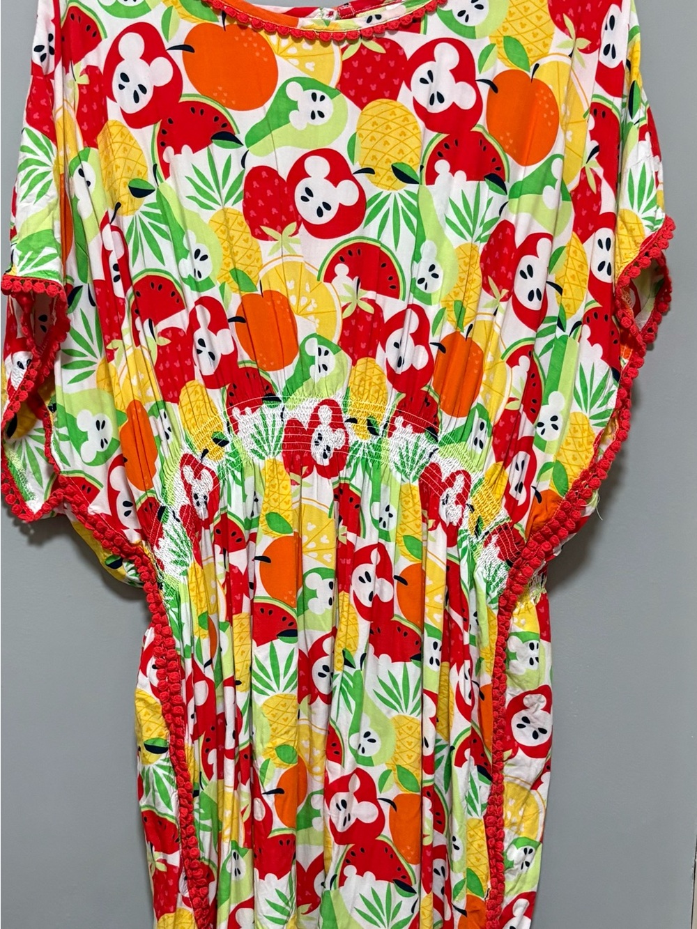 Tokyo Disney Tropical Fruit Caftan Cover-Up Hidden Mickey Size Large - Picture 3 of 5